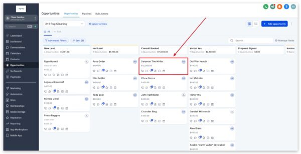 Opportunities Tracking