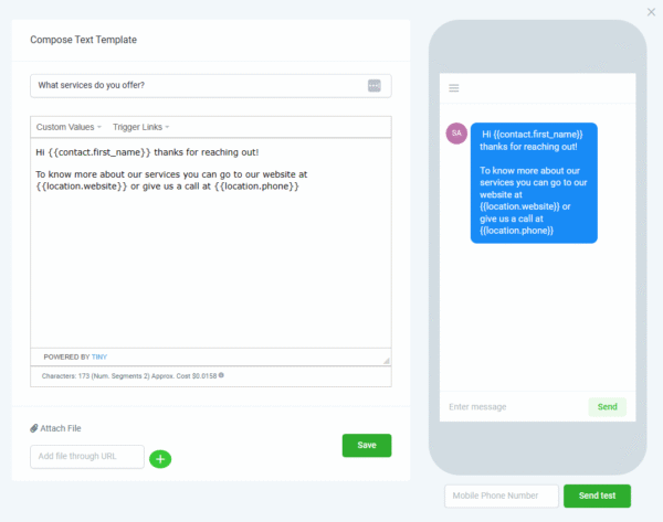 Email & SMS Snippets